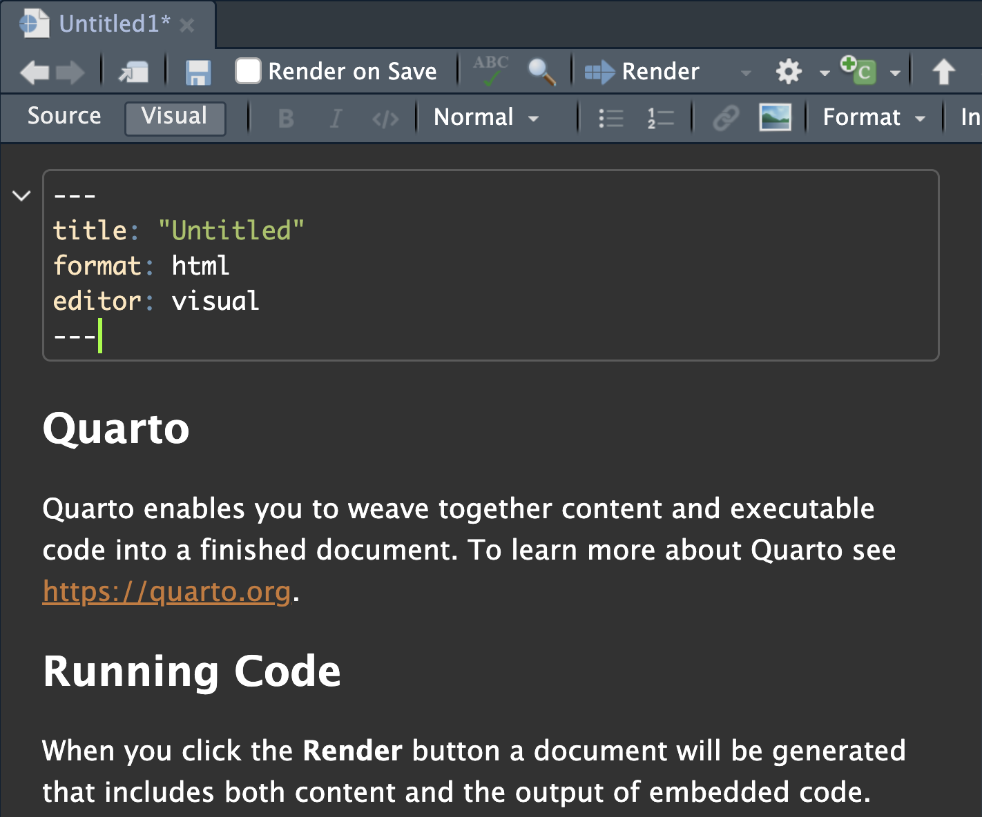 Visual Editor mode is active
